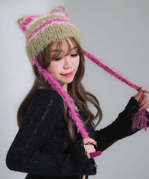 Diable baiser（ディアブルベーゼ） ニット帽 ニットキャップ カラフル