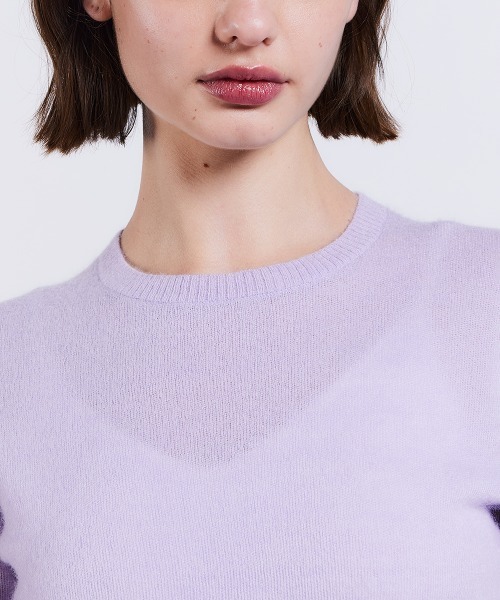 ニット セーター モヘアハーフスリーブニットトップス レディース Sov. ニット セーター モヘアハーフスリーブニットトップス