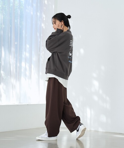 coen（コーエン） スラックス パンツ ウールライクイージーカーブ