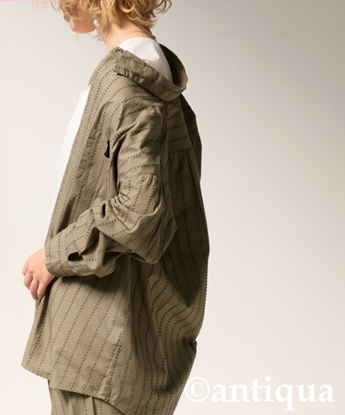 ブラウス シャツ インド綿ステッチシャツ レディース antiqua ブラウス シャツ インド綿ステッチシャツ レディース