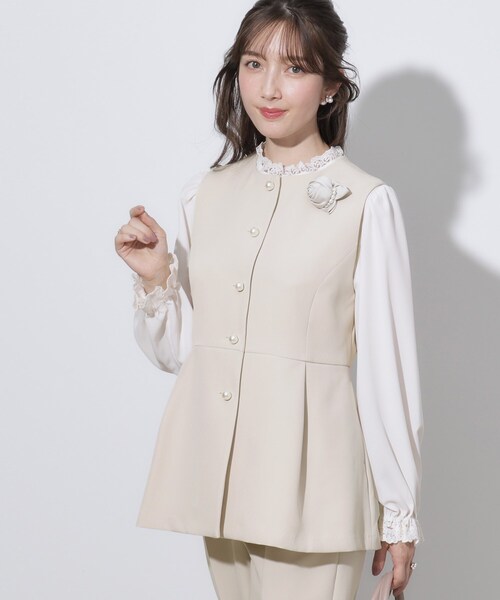 ベスト ジレ 「セレモニー対応可」ペプラムジレジャケット レディース Chez toi ベスト ジレ 「セレモニー対応可」ペプラムジレ