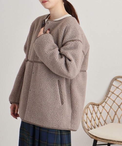 ジャケット・アウター Otokoume69patagonia On One's Own ジャケット ノーカラージャケット ボリュームボア裏地