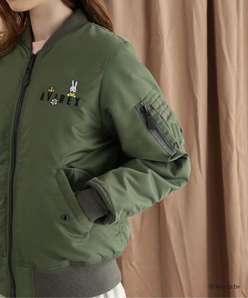 【みぃみぃ　希少品・美品】アビレックス　MA1 胸ロゴ入り　Mサイズ Miffy ma1 ma-1 「AVIREX×miffy」WEB限定MA-1/アヴィレックス