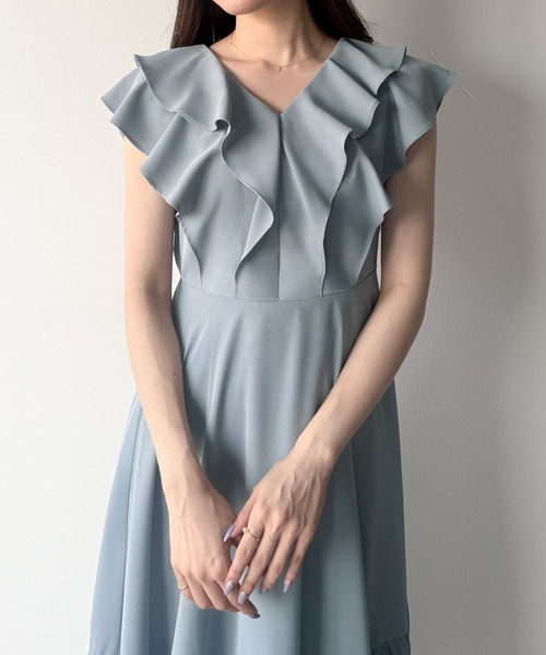 ★関税込★CHICLINE★フリルスリーブティアードワンピース★ 日本未入荷☆CHICLINE☆フリルスリーブティアードワンピース