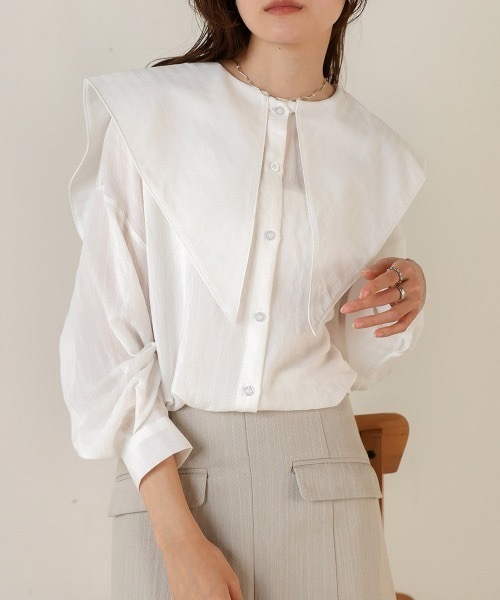 sara&cake ブロードビッグカラー ブラウス シャツ セーラー 春 sara&cake ブロードビッグカラー ブラウス シャツ セーラー 春
