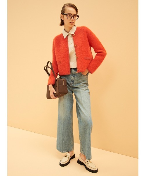 「Mila Owen」 ニットカーディガン 1 レッド レディース
