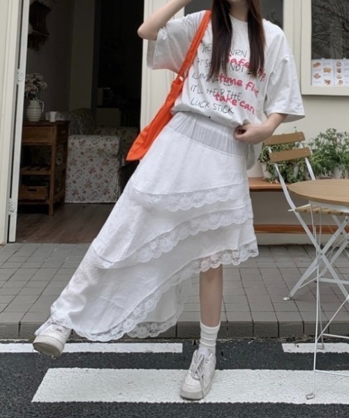 LADY LIKE（レディライク） スカート レース付きアシンメトリー