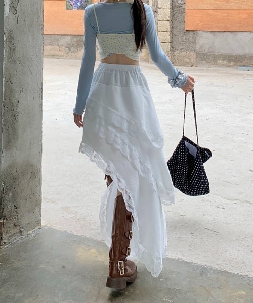 LADY LIKE（レディライク） スカート レース付きアシンメトリー