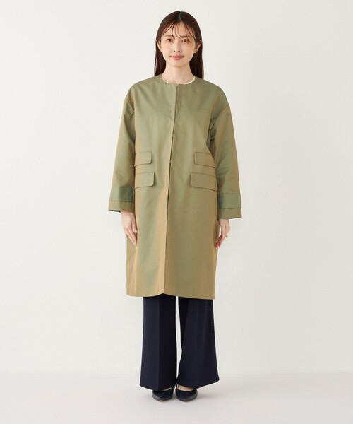 シップス SHIPS ノーカラーロングコート スプリングコート SHIPS Colors ノーカラーコート コート Colors:ノーカラーコート