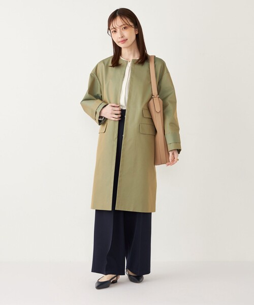 SHIPS /ノーカラー ロングコート SHIPS Colors ノーカラーコート コート Colors:ノーカラーコート