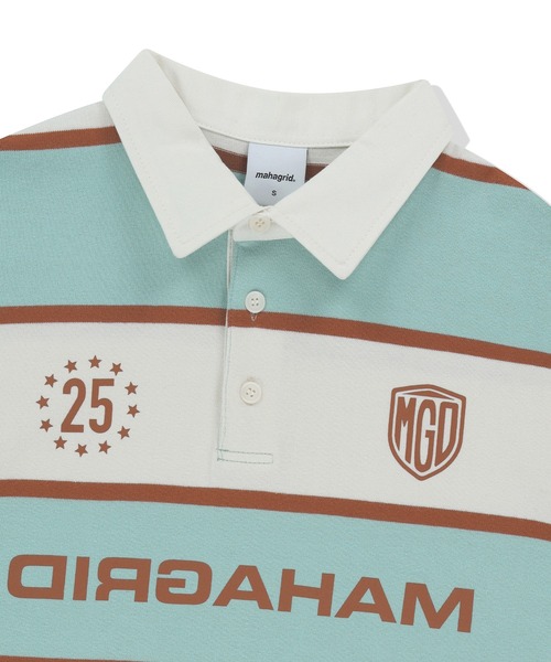 ポロシャツ ポロ 「mahagrid/マハグリッド」 STRIPE RUGBY SHIRT/ボーダーラグビーシャツ レディース メンズ MAHAGRID ポロシャツ ポロ 「mahagrid/マハグリッド」 STRIPE