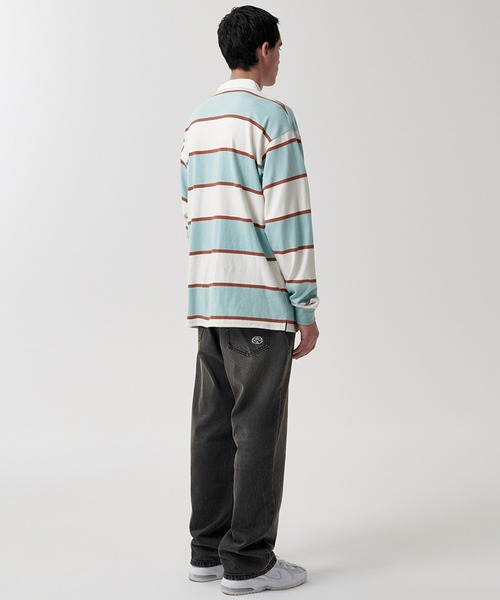 MAHAGRID（マハグリッド） ポロシャツ ポロ STRIPE RUGBY SHIRT