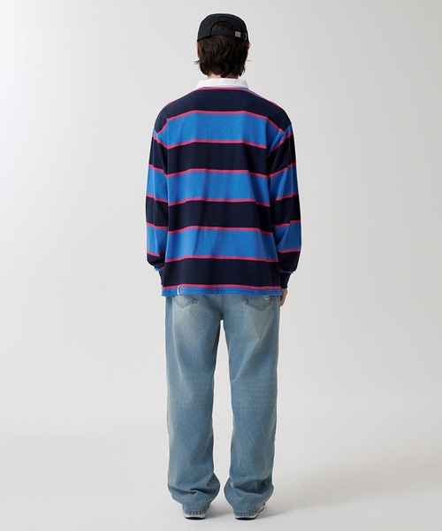 ポロシャツ ポロ 「mahagrid/マハグリッド」 STRIPE RUGBY SHIRT/ボーダーラグビーシャツ レディース メンズ MAHAGRID ポロシャツ ポロ 「mahagrid/マハグリッド」 STRIPE