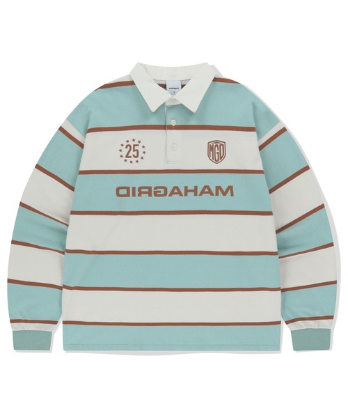 ポロシャツ ポロ 「mahagrid/マハグリッド」 STRIPE RUGBY SHIRT/ボーダーラグビーシャツ レディース メンズ MAHAGRID ポロシャツ ポロ 「mahagrid/マハグリッド」 STRIPE