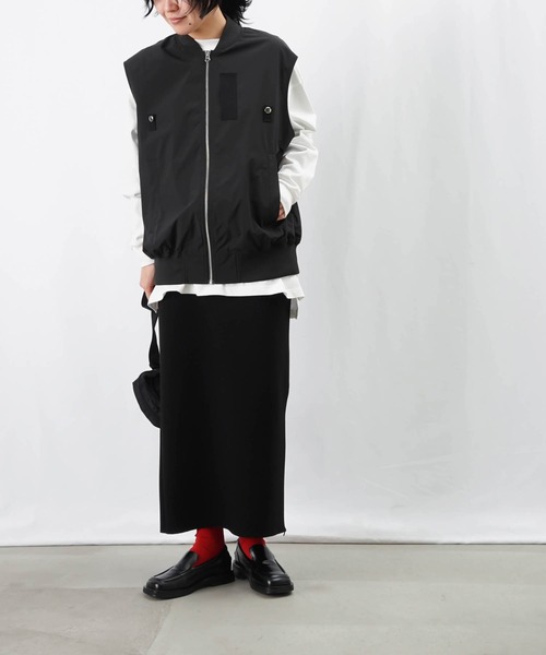 【新品未使用】ラウンジドレス　ミリタリージレブルゾン　黒　ベスト LOUNGEDRESS（ラウンジドレス）の「ミリタリージレジャケット