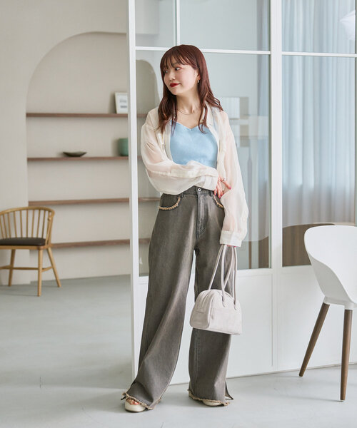 ブラウス シャツ 「S.Lサイズ」オーガンジークレープシャツ レディース Kastane ブラウス シャツ 「S.Lサイズ」オーガンジークレープ
