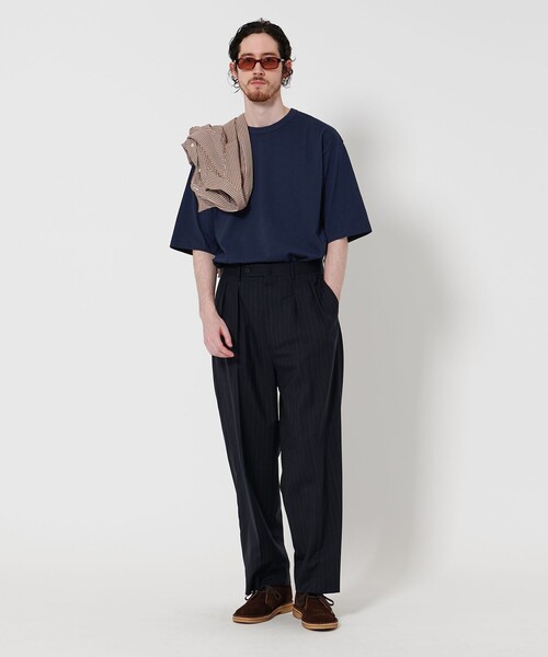 steven alan ルーズフィット ヘンリーネック Tシャツ Steven Alan ヘンリーネック ショートスリーブ ニット ルーズ