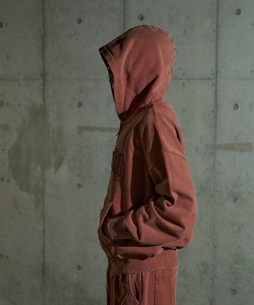 Overdyed Double Zip-up Parker/オーバーダイダブルジップアップ