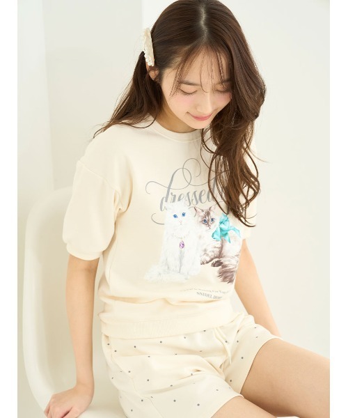 SNIDEL HOME パジャマ ルームウェア CATスウェットセットアップ