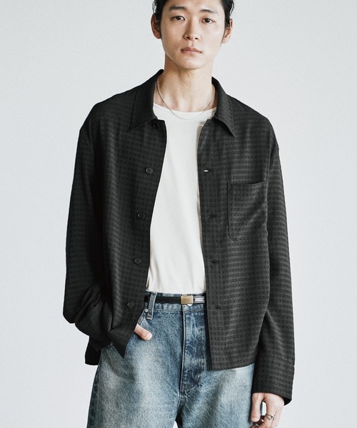 WYM LIDNM シャツ RAYON JACQUARD CROPPED SHIRT メンズ レディース
