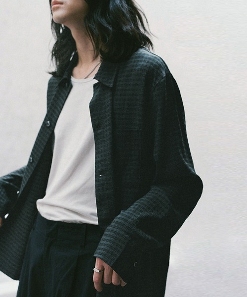 完売　WYM RAYON JACQUARD CROPPED SHIRT RAYON JACQUARD CROPPED SHIRT（シャツ/ブラウス）｜WYM LIDNM