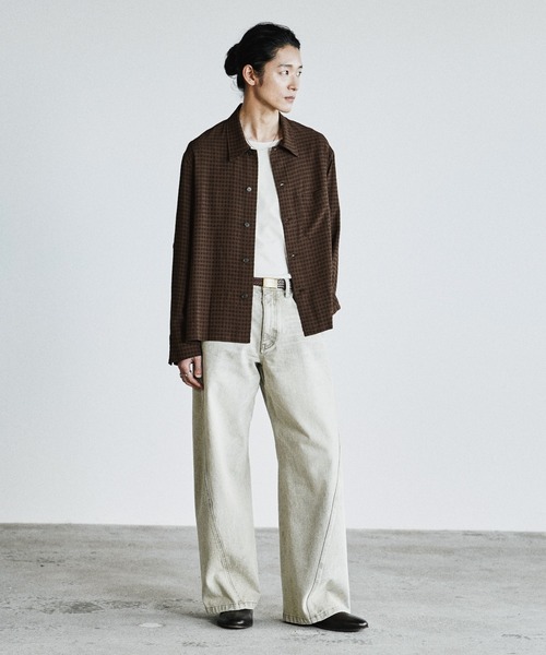 WYM 26SS RAYON JACQUARD CROPPED SHIRT ダー WYM LIDNM シャツ RAYON JACQUARD CROPPED SHIRT メンズ レディース