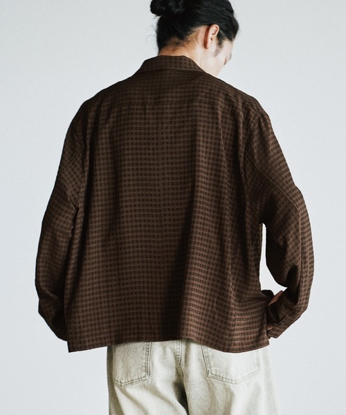 WYM LIDNM シャツ RAYON JACQUARD CROPPED SHIRT メンズ レディース