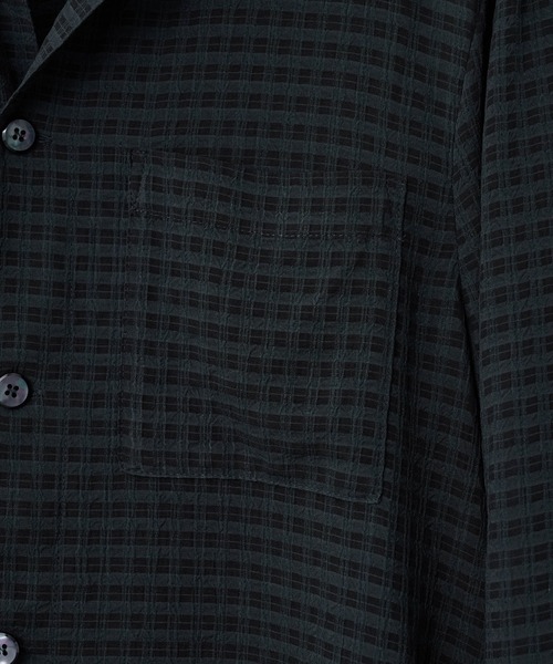 WYM LIDNM シャツ RAYON JACQUARD CROPPED SHIRT メンズ