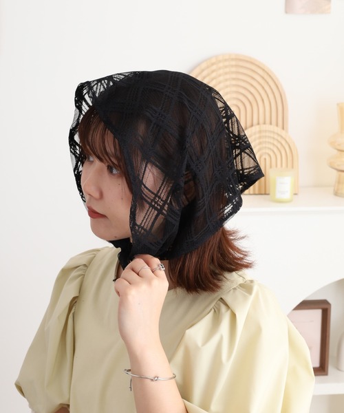 Sugiカシミヤバブーシュカ MAISON SPECIAL ストール マフラー Lace Fabric Babushka/レース