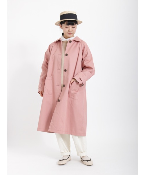 Samansa Mos2（サマンサモスモス） ステンカラーコート フリ- ピンク