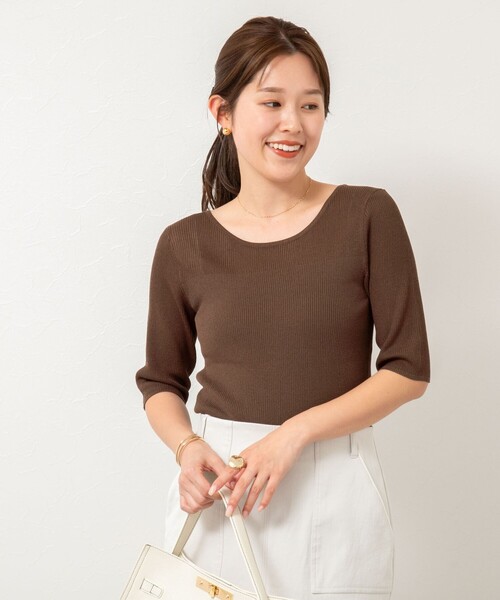 NOLLEY'S ニット セーター 「手洗い可能」ベーシック半袖ニット