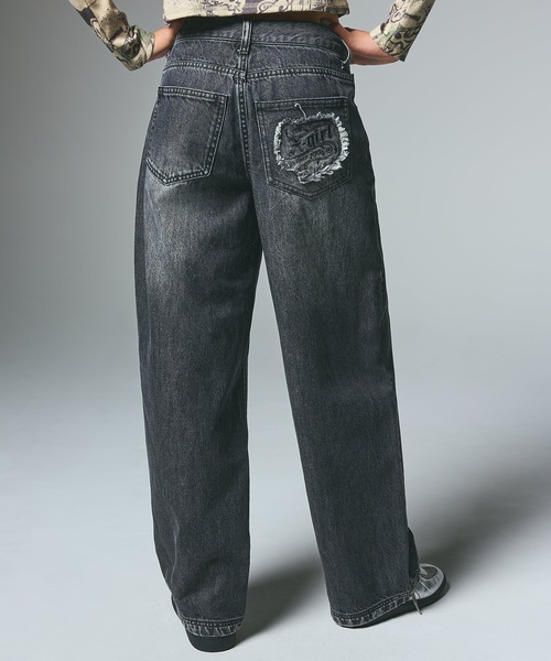 ジーンズ デニム デニムパンツ LOGO POCKET LOOSE DENIM PANTS レディース メンズ