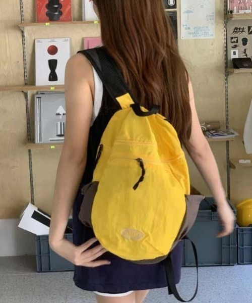 EMS - 80sVTG★EMS★バイカラー/ ナイロン/リュックサック★デイパックサイズ デイバック リュック バイカラーナイロンlogoバッグパック