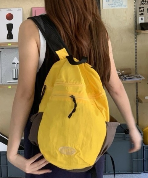 デイバック リュック バイカラーナイロンlogoバッグパック レディース