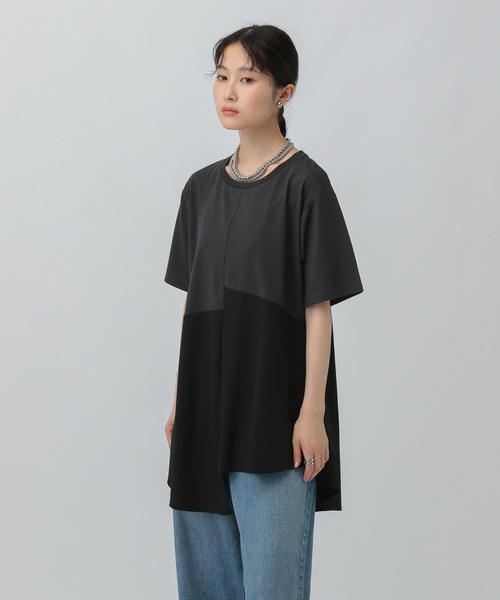 LEPSIM チュニック 異素材アシメ切り替えチュニック 492106 : ZOZOTOWN