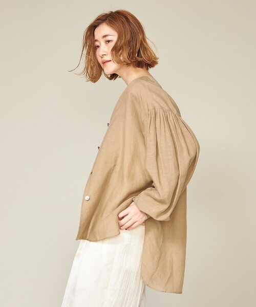 ブラウス シャツ 「conte」シアー Vネックブラウス レディース