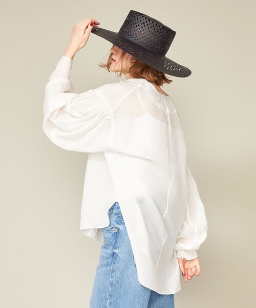 ブラウス シャツ 「conte」シアー Vネックブラウス レディース conte ブラウス シャツ 「conte」シアー Vネックブラウス