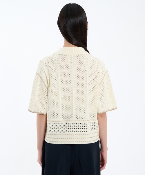 PUBLIC TOKYO 半袖ニット ジップスリット PUBLIC TOKYO（パブリックトウキョウ）の「ジップスリットニット