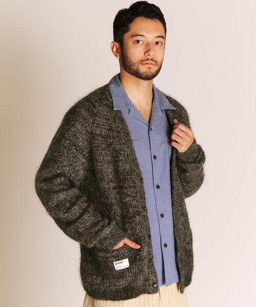 Schott モヘアカーディガン　Lサイズ Schott N.Y.C カーディガン Schott/ショット/MOHAIR KNIT