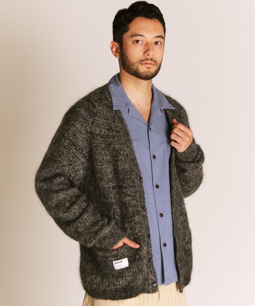 Schott モヘアニットカーディガン Schott N.Y.C カーディガン Schott/ショット/MOHAIR KNIT