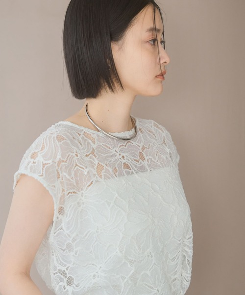 A part by tシャツ モールレースプルオーバーフレンチスリーブ