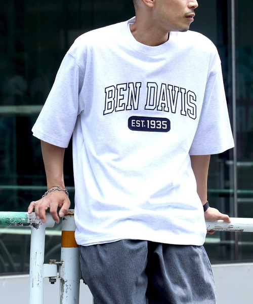 「BEN DAVIS」 半袖Tシャツ L オレンジ メンズ
