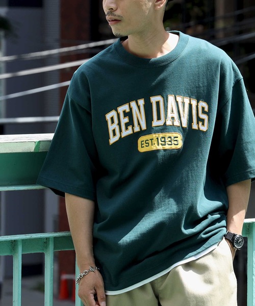 「BEN DAVIS」 半袖Tシャツ L オレンジ メンズ