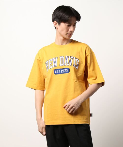 「BEN DAVIS」 半袖Tシャツ L オレンジ メンズ