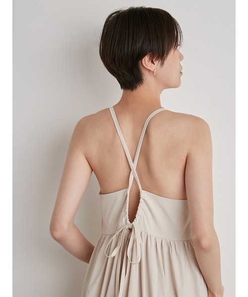 emmi atelier エミ カットコンビフレアーワンピース ベージュ 【公式通販】