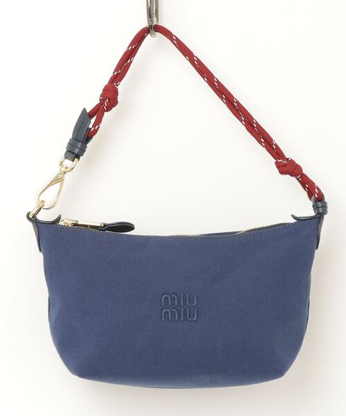 miu 「miu miu」 ギャバジンポーチ - ブルー レディース