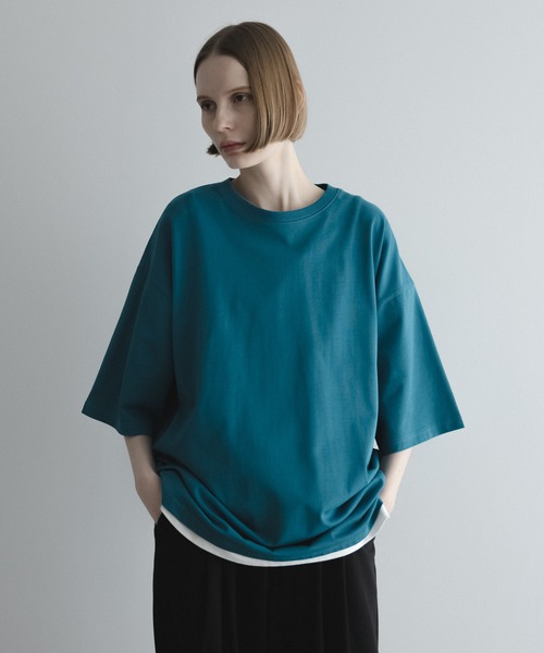 「remer」 7分袖Tシャツ SMALL ターコイズブルー メンズ