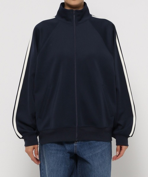 「LOWRYS FARM」 ジャージブルゾン LARGE ブルー レディース