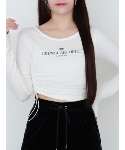 EATME（イートミー） tシャツ アシンメトリーギャザーTOP レディース 