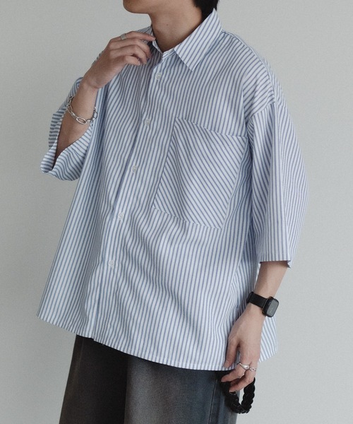 「epnok」 半袖シャツ LARGE ブルー系その他 メンズ_画像9